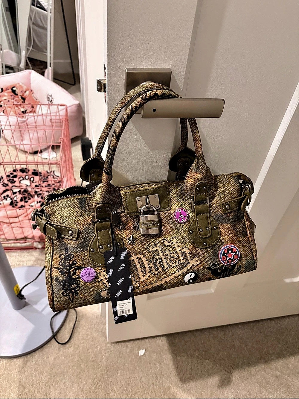 Von Dutch MotorWorks Bowling Satchel Brown & military green